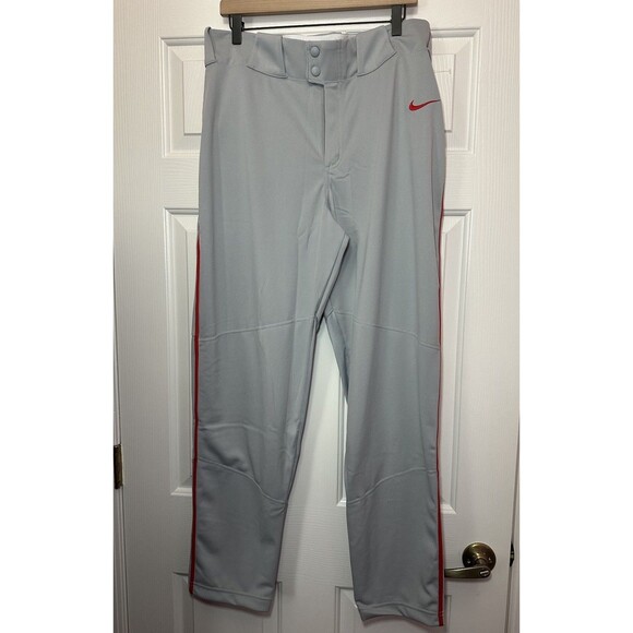 Size XL Nike Pants Gray Red Vapor Select Baseball Mens BQ5489-053 NEW - Picture 1 of 3